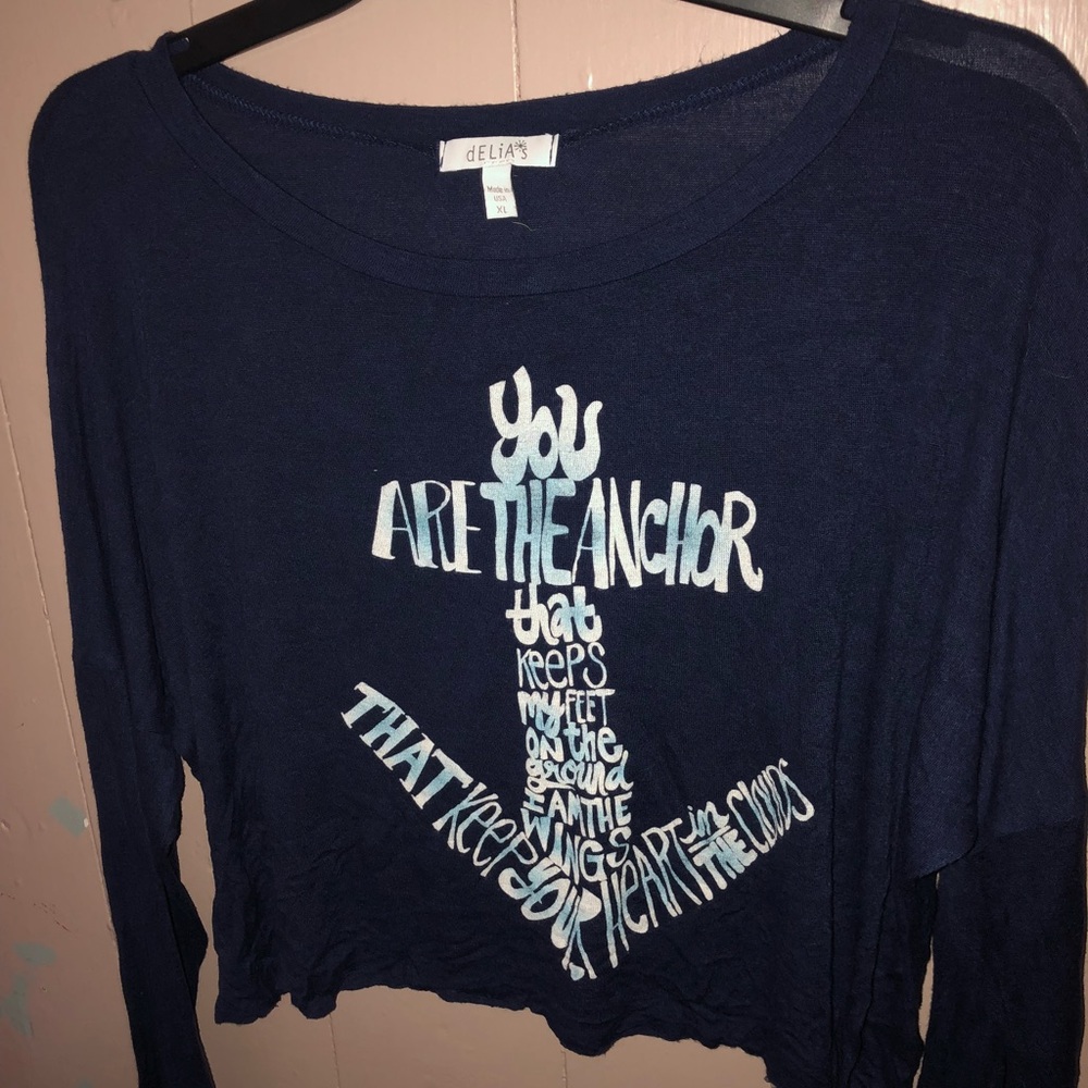 Delia’s long sleeve Anchor design T-shirt
